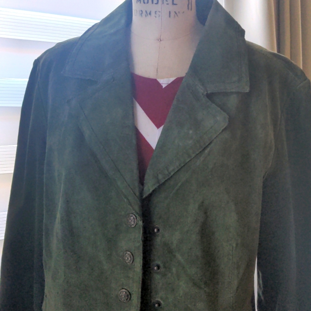 Suede Green Blazer : Live a Little